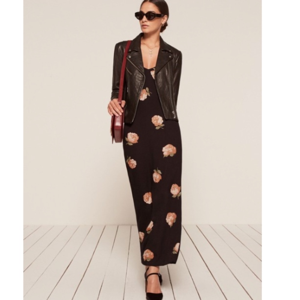 Reformation Black Daisey Casual Maxi Dress